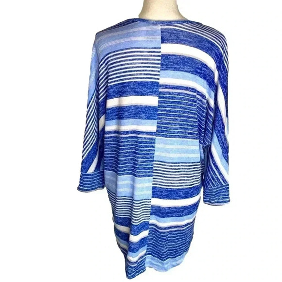 New Directions Sweater Womens XL Blue Stripe - Picture 2 of 6